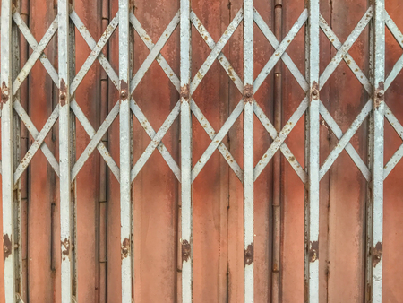 close up of steel metal roller shutter doorの写真素材