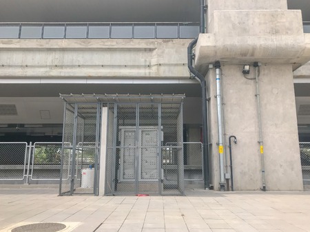 outdoor electronic box circuit at Thai train station