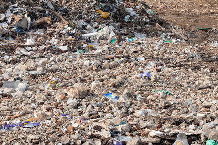 pile of garbage in construction site after destroy buildingの写真素材