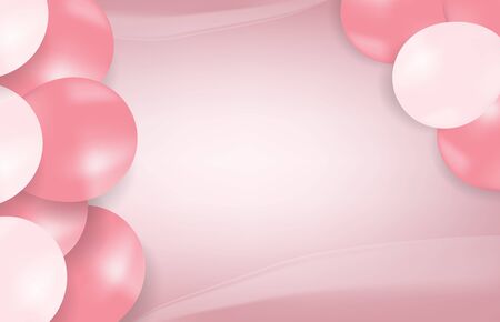 abstract background of pink balloons, sweet birthday party conceptのイラスト素材