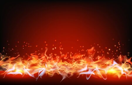 abstract background of fire flame on red backgroundのイラスト素材