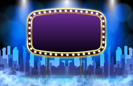 abstract background of luxury neon sign on city backgroundのイラスト素材