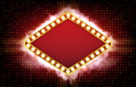 abstract background of red with bright neon light sign, casino gambling conceptのイラスト素材