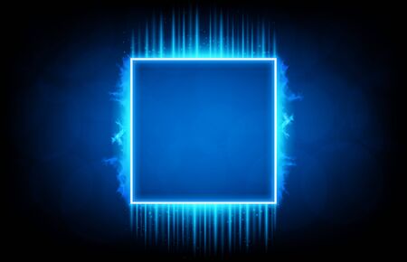 abstract background of glowing blue technology square shapeのイラスト素材