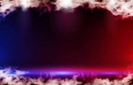 abstract background of red and blue backdrop with smoke, sci fi technology backgroundのイラスト素材