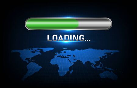abstract background of Progress loading bar indicator scales bar and world mapsのイラスト素材