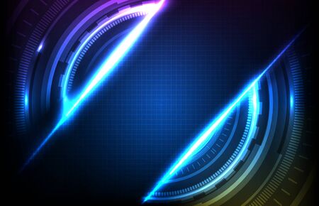 abstract background of round futuristic technology user interface screen hudのイラスト素材