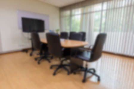 Blurry abstract background of empty modern boardroom, meeting office roomの写真素材