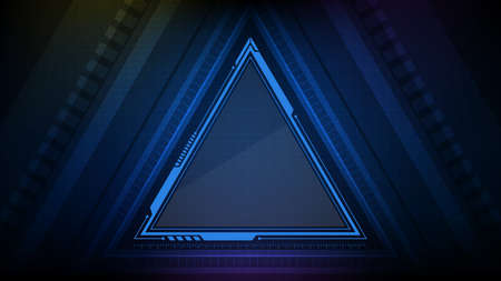 abstract background of Blue glowing triangle star technology sci fi frame hud ui