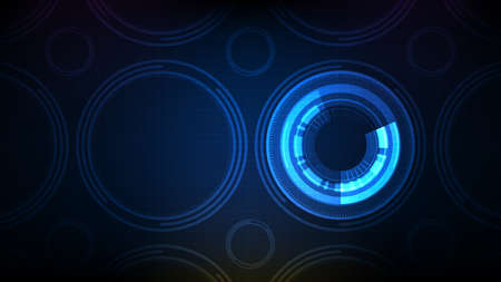 abstract background of futuristic circle round hud ui screen patternのイラスト素材