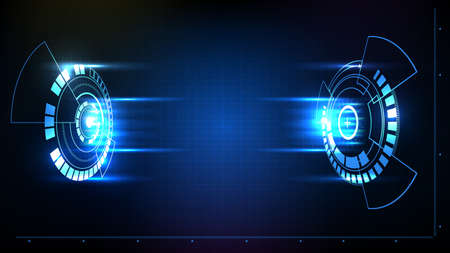 Abstract background of futuristic hud gui battle fight display panel with lightのイラスト素材