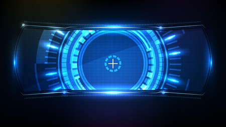 Abstract futuristic  of blue glowing technology sci-fi frameのイラスト素材