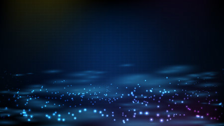abstract background of glow particle line and smokeのイラスト素材