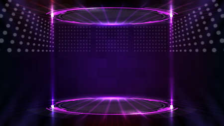 abstract background of futuristic technology hud display interfaceのイラスト素材