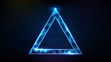abstract futuristic background of technology neon star frame with smokeのイラスト素材