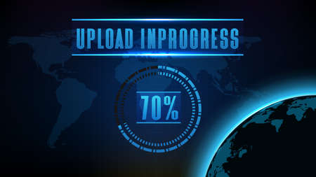 abstract futuristic technology background of upload in progress computer loading