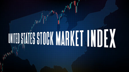 abstract background of futuristic technology earnings season of United States Stock Market Index (US30)のイラスト素材