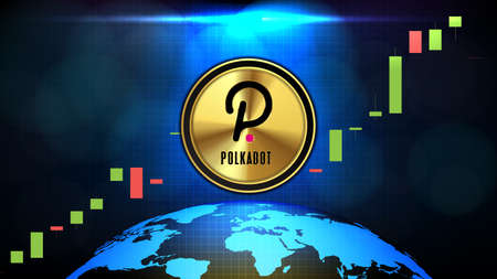 abstract futuristic technology background of Polkadot (DOT) Price Chart coin digital cryptocurrency