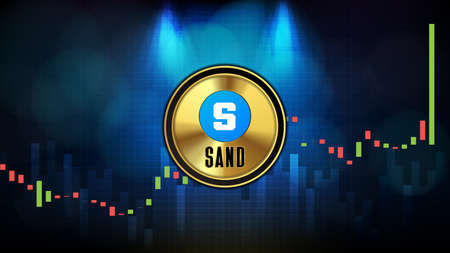 abstract futuristic technology background of The Sandbox (SAND) Price graph Chart coin digital cryptocurrencyのイラスト素材