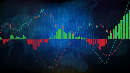 abstract background of MACD indicator technical analysis graphのイラスト素材