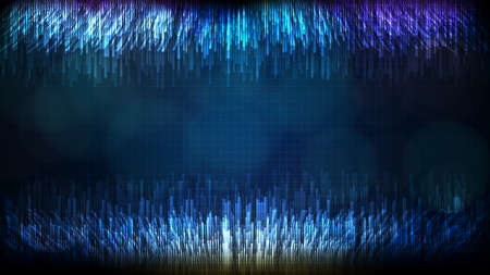 abstract futuristic technology background of blue random bar city block data