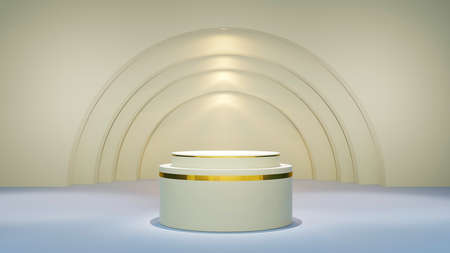 abstract background of luxury stand for product presentation withe minimal shape element , 3D illustration renderingの写真素材