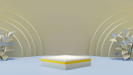 abstract background of luxury stand for product presentation withe minimal shape element , 3D...