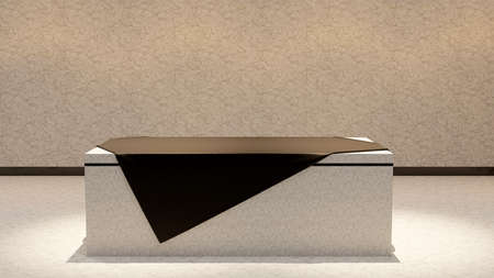 abstract background marble table podium cover with leather texture material,3D illustration renderingの写真素材