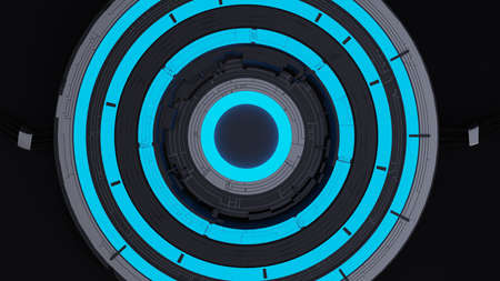 abstract background of Sci Fi Modern Futuristic hud ui power podium stage, 3D illustration rendering