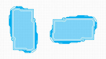 abstract futuristic background of hud ui display screen on white backgroundのイラスト素材