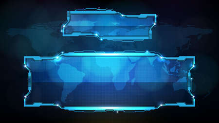 abstract background of sci fi frame, hud ui, lower third button barのイラスト素材