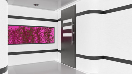 abstract background of Sci Fi l Modern Futuristic laboratory room with chair , 3D illustration...