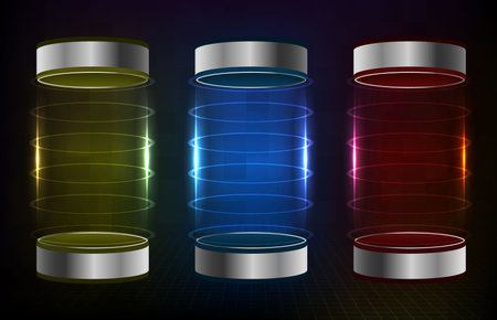 abstract background of futuristic neon colorful stainless tubeのイラスト素材