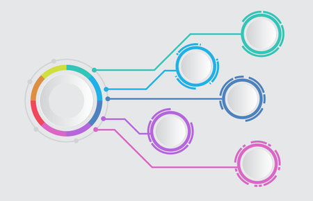 Infographic template of structure circle modern diagram topic , presentation infographic vectorのイラスト素材