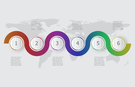 Infographic template of process step timeline modern electronic circle , presentation infographic vectorのイラスト素材