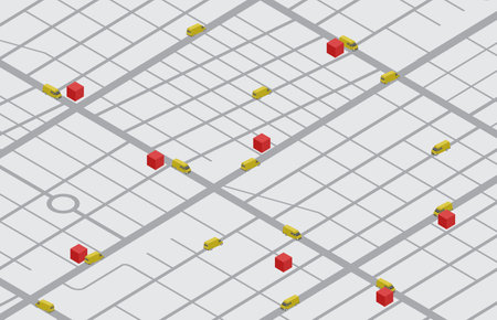 abstract background of transport logistic truck van and maps route navigationのイラスト素材