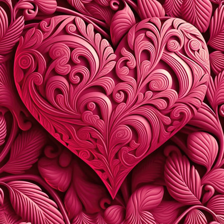 close up of abstract pink heart, generative art by A.I.の素材