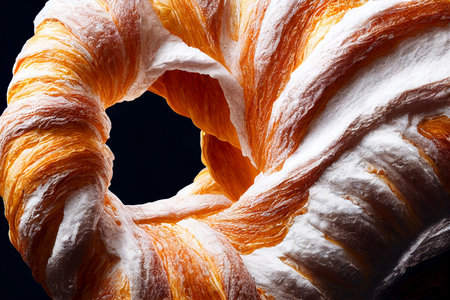 close up bakery of delicious croissant , generative art by A.I.の素材
