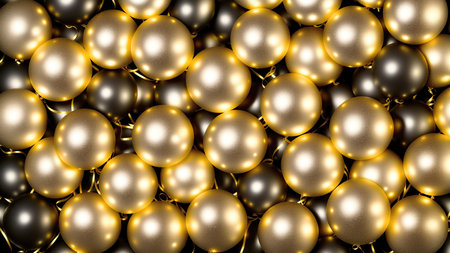background of elegant gold expensive balloons and confetti celebration , generative art by A.I.の素材
