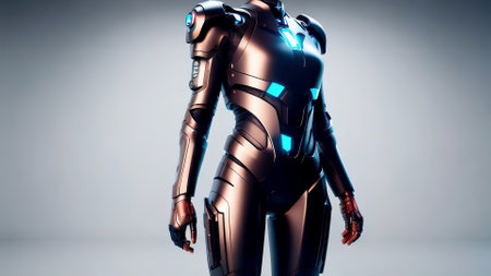 human in the future new technology next generationon sci-fi technology background, generative art by A.I.の素材