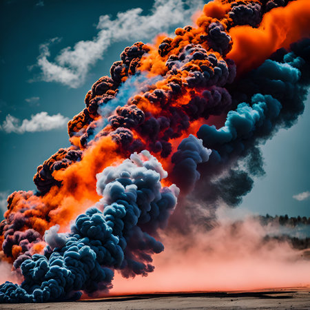 abstract background of colorful smoke cloud, generative art by A.I.の素材