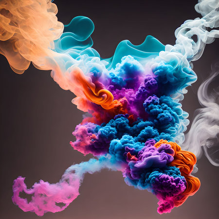 abstract background of colorful smoke cloud, generative art by A.I.の素材