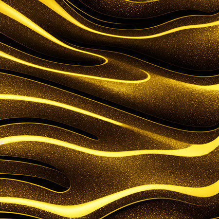 abstract golden background twinkles curvy line with texture, generative art by A.I.の素材