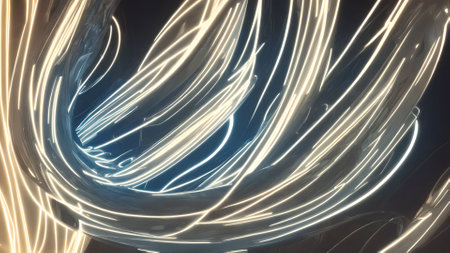 abstract futuristic complex wire line , generative art by A.I.の素材