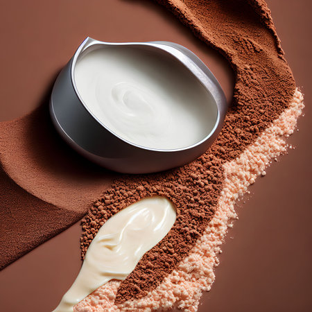 abstract close up cream and powder , generative art by A.Iの素材