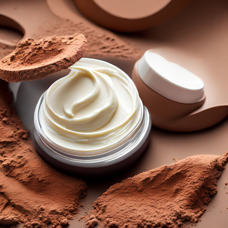 abstract close up cream and powder , generative art by A.Iの素材