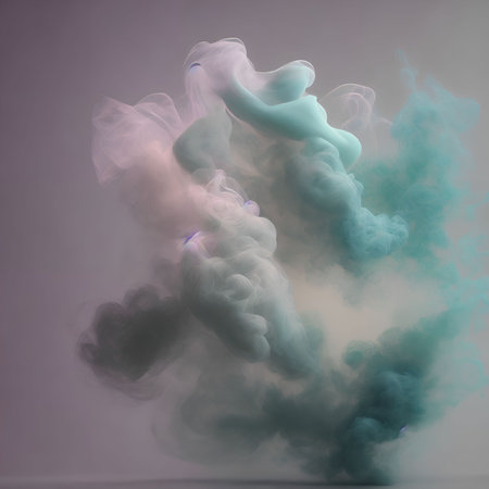 abstract gradient smoke explode , generative art by A.Iの素材