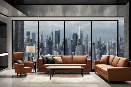 interior design luxury modern house, generative art by A.Iの素材