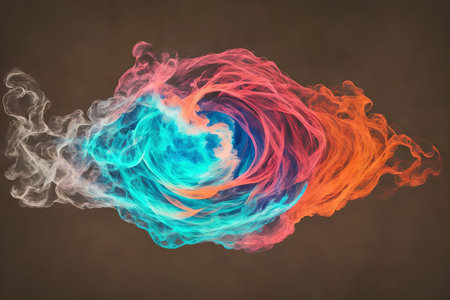 abstract colorful smoke cloud in the air, generative art by A.Iの素材