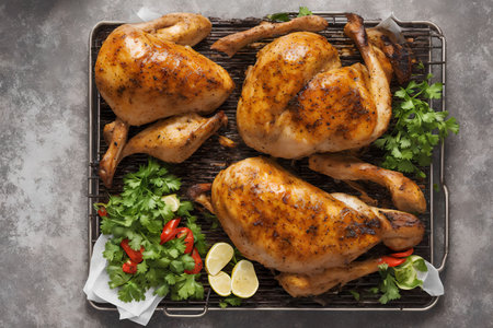 close up of chicken grilled, generative art by A.Iの素材